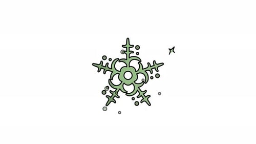 Animated Snowflake Line Art Icon for Winter Projects