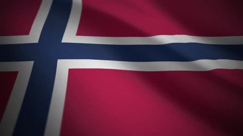 Flag of Norway Waving with Realistic Fabric Texture