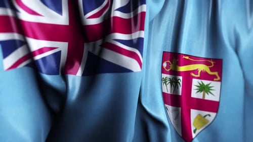 Realistic Waving Fijian Flag Animation