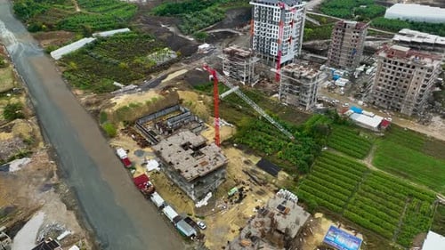 Construction Site in a Residential Building at the Final Stage of Construction