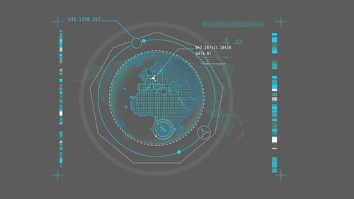 HUD Element Planet Earth with Data Infographics