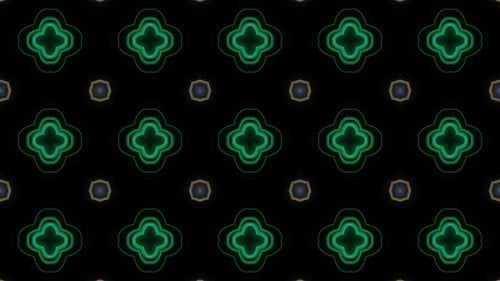 Seamless Looping Neon Geometric Kaleidoscopic Pattern Background