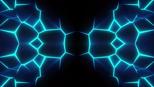 Dynamic Neon Blue Abstract Geometric Lines Animation