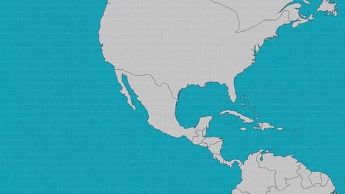 Mexico Map Highlight with Geometric Grid Reveal
