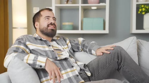 Man thinking about happy memories.