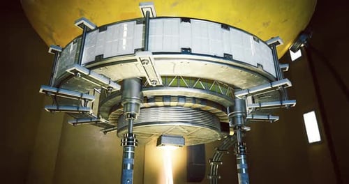 Complex Machinery Inside a Futuristic Spacecraft Revealing Advanced Technology