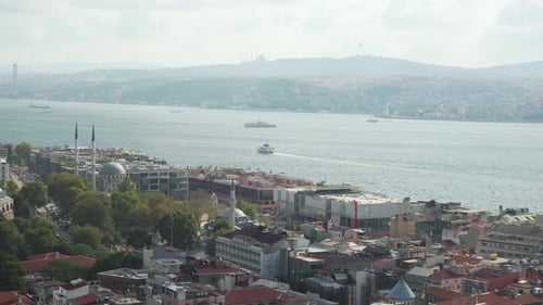 Fantastische Luftaufnahme des Bosporus und Istanbul, Türkei