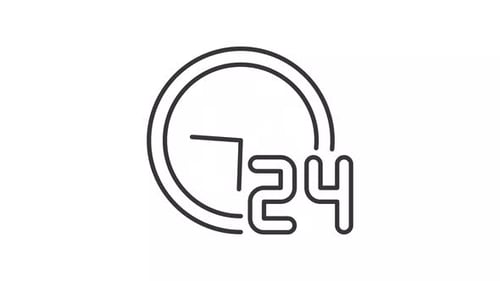 24 clock line animation