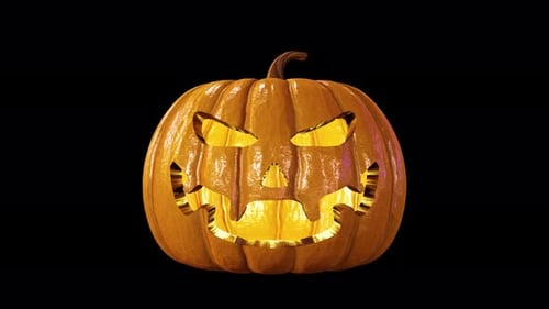 Laughing pumpkin monster's head.