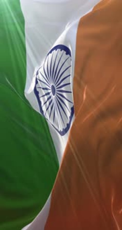 Waving India Flag Animation with Sun Rays