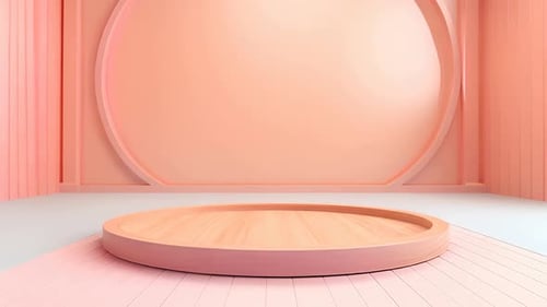 podium Futuristic showcase with platform for product displaying. Empty modern stage display