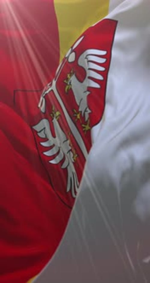 Waving Vertical Flag Animation with Noble Coat of Arms