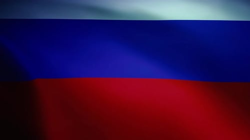 Realistic Waving Russian Flag Loop Background