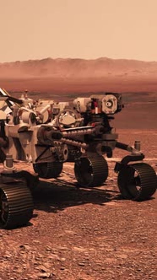 Realistic 3D Mars Rover Animation Deploying Scientific Instruments