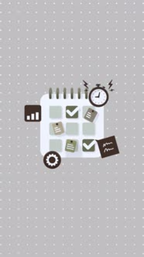 Corporate Planning Icons Animated in Flat Style