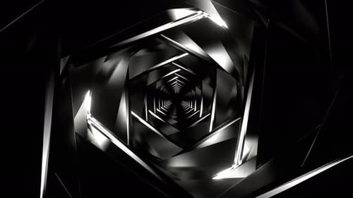 White Moving Neon Dark Tunnel Background Vj Loop In 4K