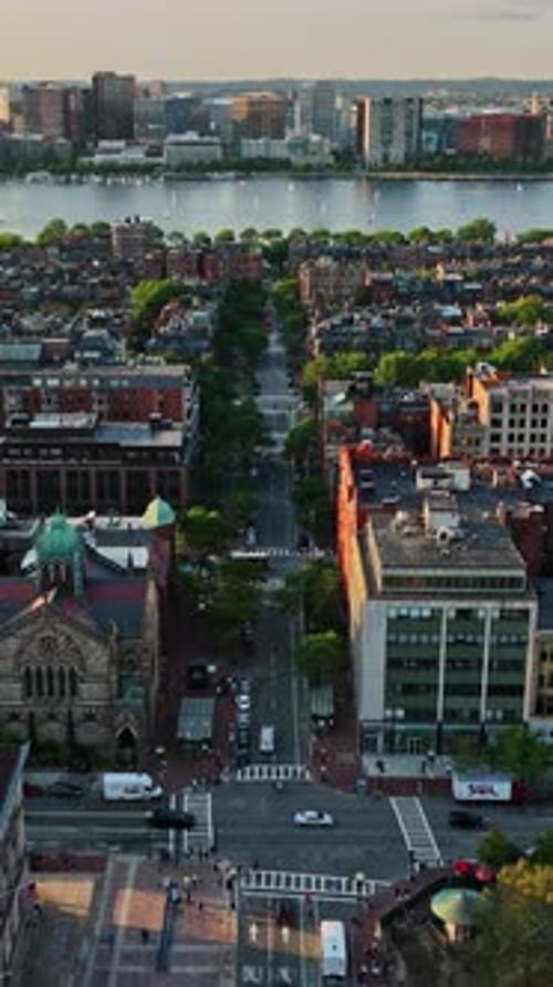 Aerial view of Boston's skyline, showcasing historic architecture