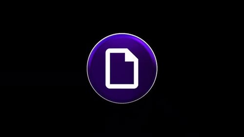 Glossy 3D Document File Icon Spinning for Data Concepts