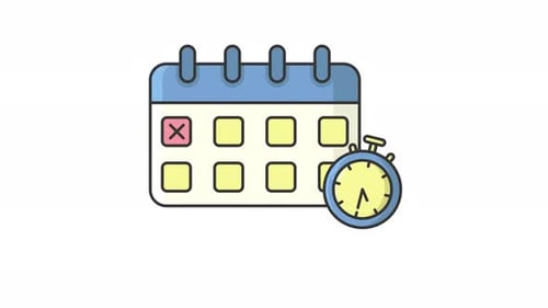calender business icon animation motion graphic, business schedule symbol animated icon