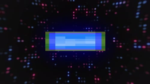 Open-AI Verzerrter Glitch-Texteffekt mit abstraktem digitalem Hintergrund