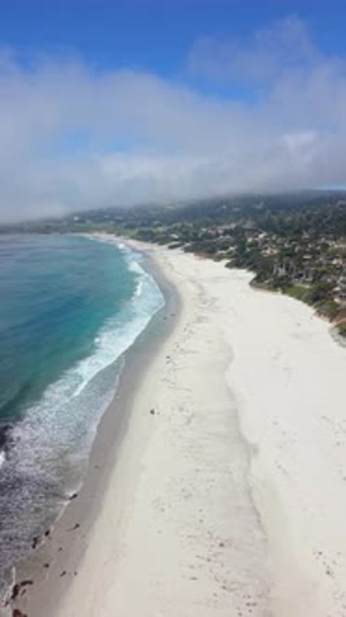 Marvelous and Stunning Aerial Views Showcasing a Beautiful and Serene Beach on the California Coast