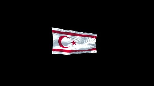 Waving Flag of Turkish Republic of Northern Cyprus