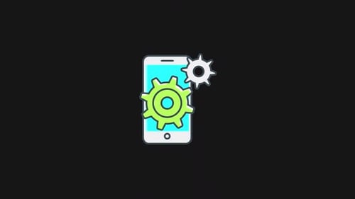 Flat Design Animated Smartphone Gears Icon