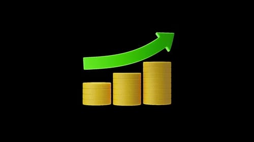 Investment Growth 3D Animation | Alpha Channel