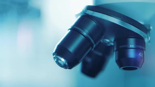 Extreme Close Up of Microscope Lenses