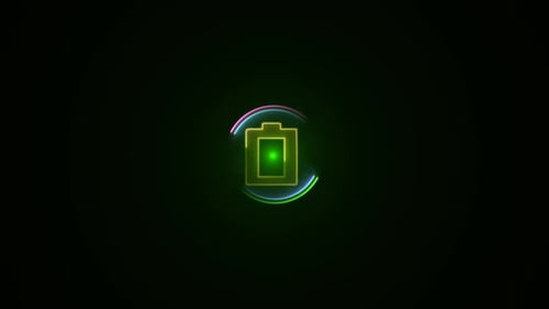 Neon Battery Charging Progress Bar Animation