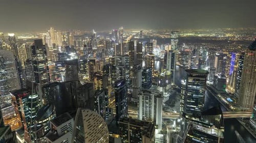 Timelapse View of Dubai Skyscraper Skyline