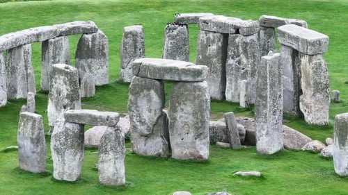 Stonehenge, UNESCO-Weltkulturerbe, England, Großbritannien, Drohnenschuss