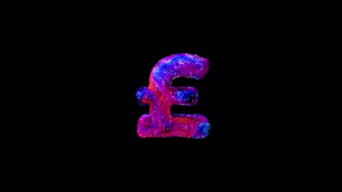 Abstract Fluid Pound Sterling Symbol Reveal Animation