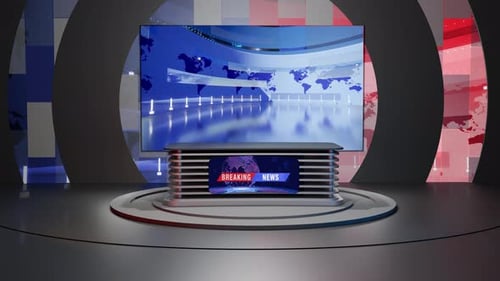 3D Virtual News Studio Ab004 Hintergrundschleife