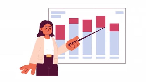 Conference business speaker woman cartoon animation