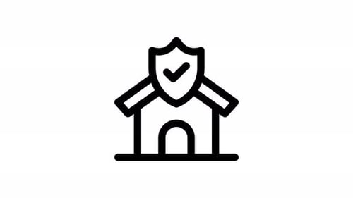 Animated Flat Design Home Security Icon