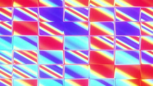 Abstract rectangular gradient shimmers multicolored as a background for a nightclub 3d render