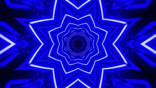 Neon Tunnel Abstract Blue background