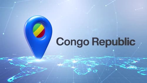 Animated 3D Location Pin Reveal on Digital World Map