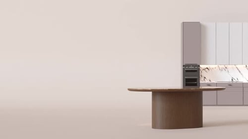 Modern Kitchen and Dining Room Furniture Assembly Animation