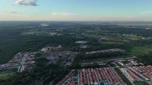 Soaring Above Tranquility: Drone View of Country Homes