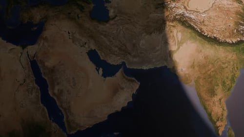 Planet Earth Rotating with Day and Night Transition