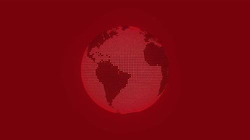 Rotating Digital Earth Globe Dot Pattern