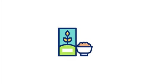 Animated Flat Icon: Plant Growing from Seed Packet