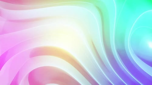 Pink yellow and blue light and shadow playing on moving 3d grooved absract white shape