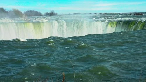 Stunning view of Niagara falls on sunny day, Canada. Static