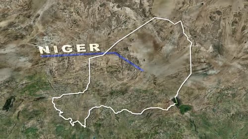 3D Earth Globe Zoom with Country Map Outline and Label