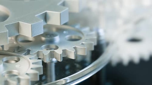 Gears Turning Close Up