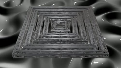 Abstract Rotating Geometric Square Tunnel Animation