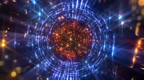 Blue Space Rings Motion Loop Background 01